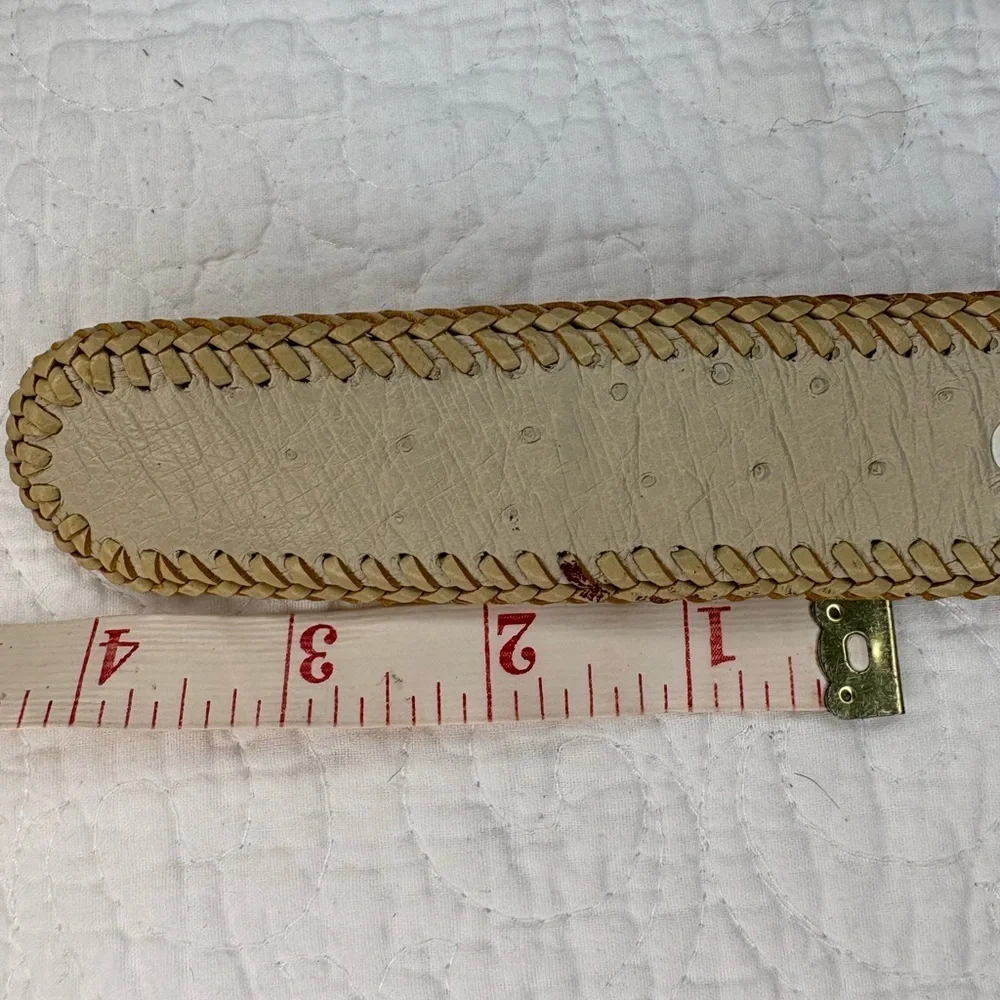 Ostrich Leather Braided Edge Belt | J.L. Barker The Diamondback | 38 - Picture 5 of 10